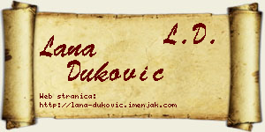 Lana Duković vizit kartica